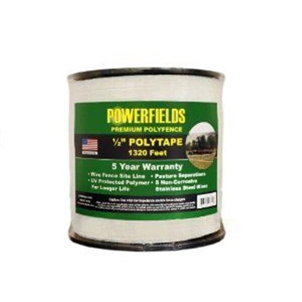 Powerfields Powerfields 1381997 0.5 in. x 1320 ft. Powerfields White Polytape 1381997 - main